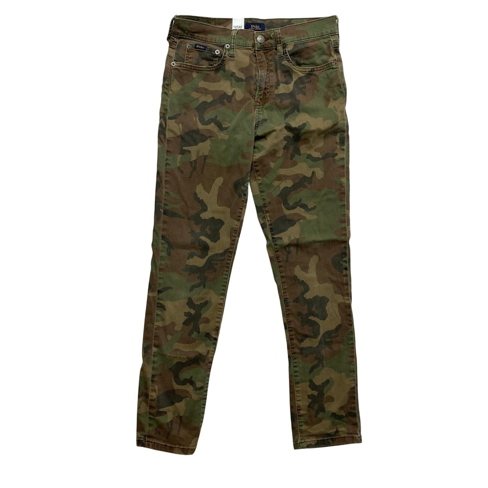 Polo Ralph Lauren Pants Kids 16 Green Sullivan Slim Camouflage 5-Pocket